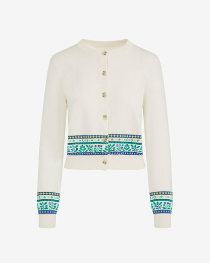 Draper James Blue Multi Printed Cardigan | Women's Knit Cardigans by Draper James
