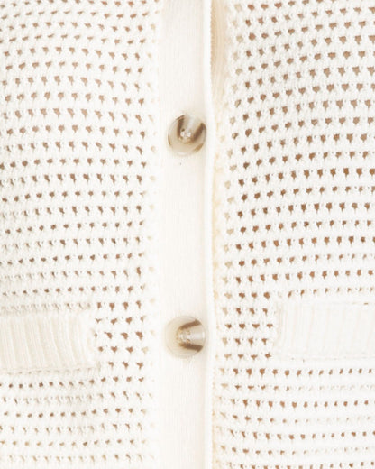 Draper James Beige Open Weave Cardigan