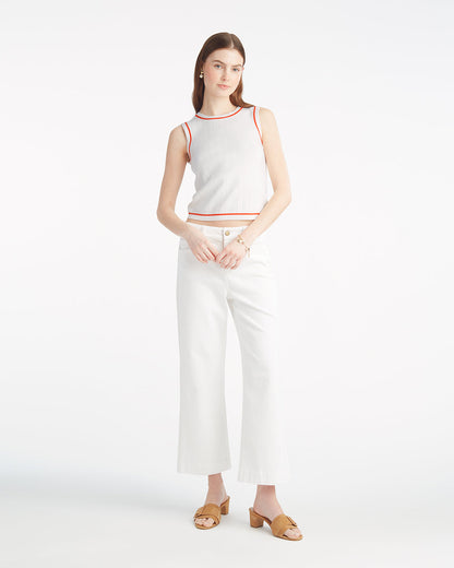 Draper James Magnolia White Sweater Tank in New Color | Knit Tops by Draper James