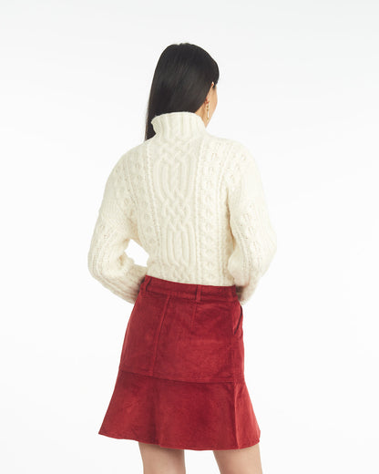 Draper James Gardenia Oversized Cable Funnel Neck Sweater – Alternate