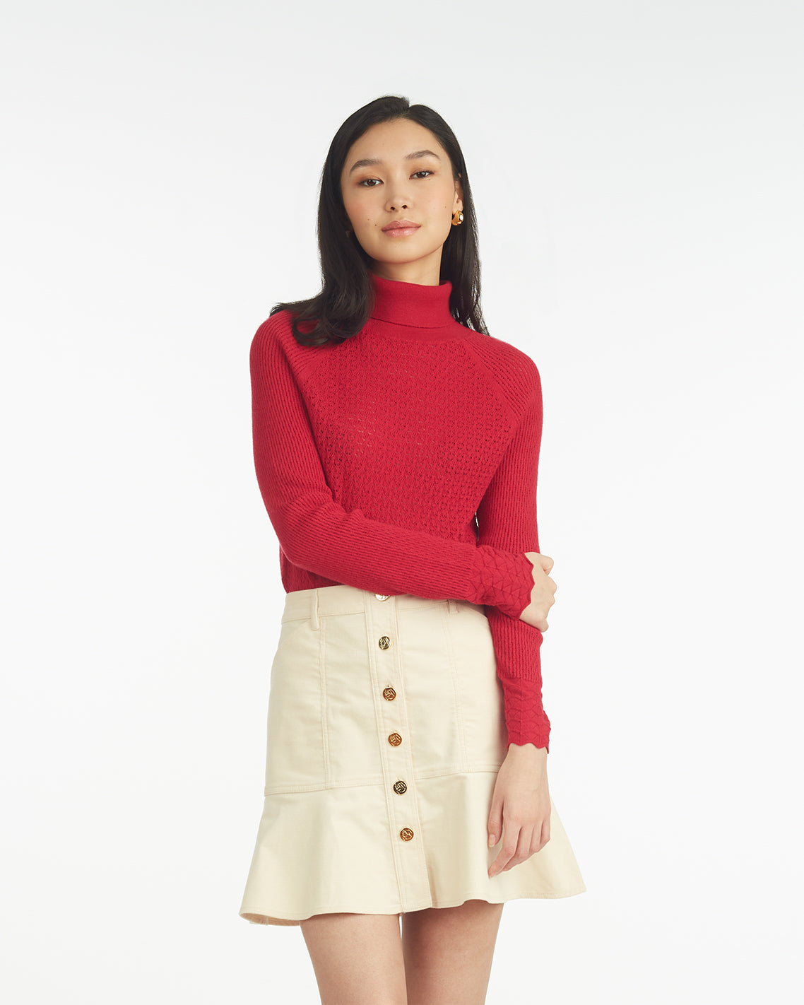 Draper James Cerise Lace Stitch Pullover – Classic