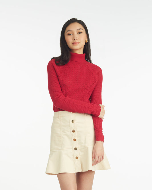 Draper James Cerise Lace Stitch Pullover – Classic