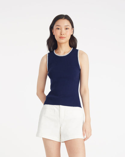 Draper James Nassau Navy Sweater Tank | Women's Sleeveless Knit Tops