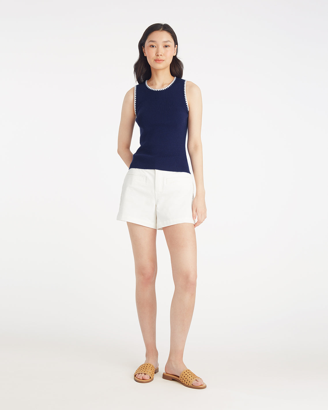 Draper James Nassau Navy Sweater Tank | Women's Sleeveless Knit Tops