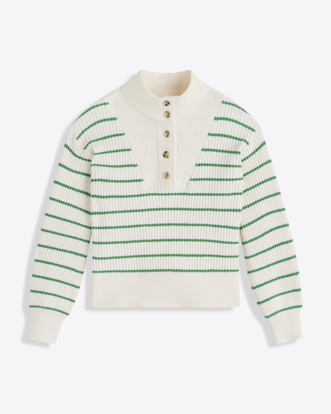 Draper James Magnolia White Multi Striped Button Front Sweater