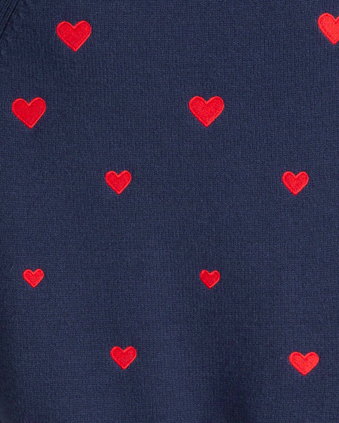 Draper James Nassau Navy Multi Ditsy Heart Crewneck Sweater