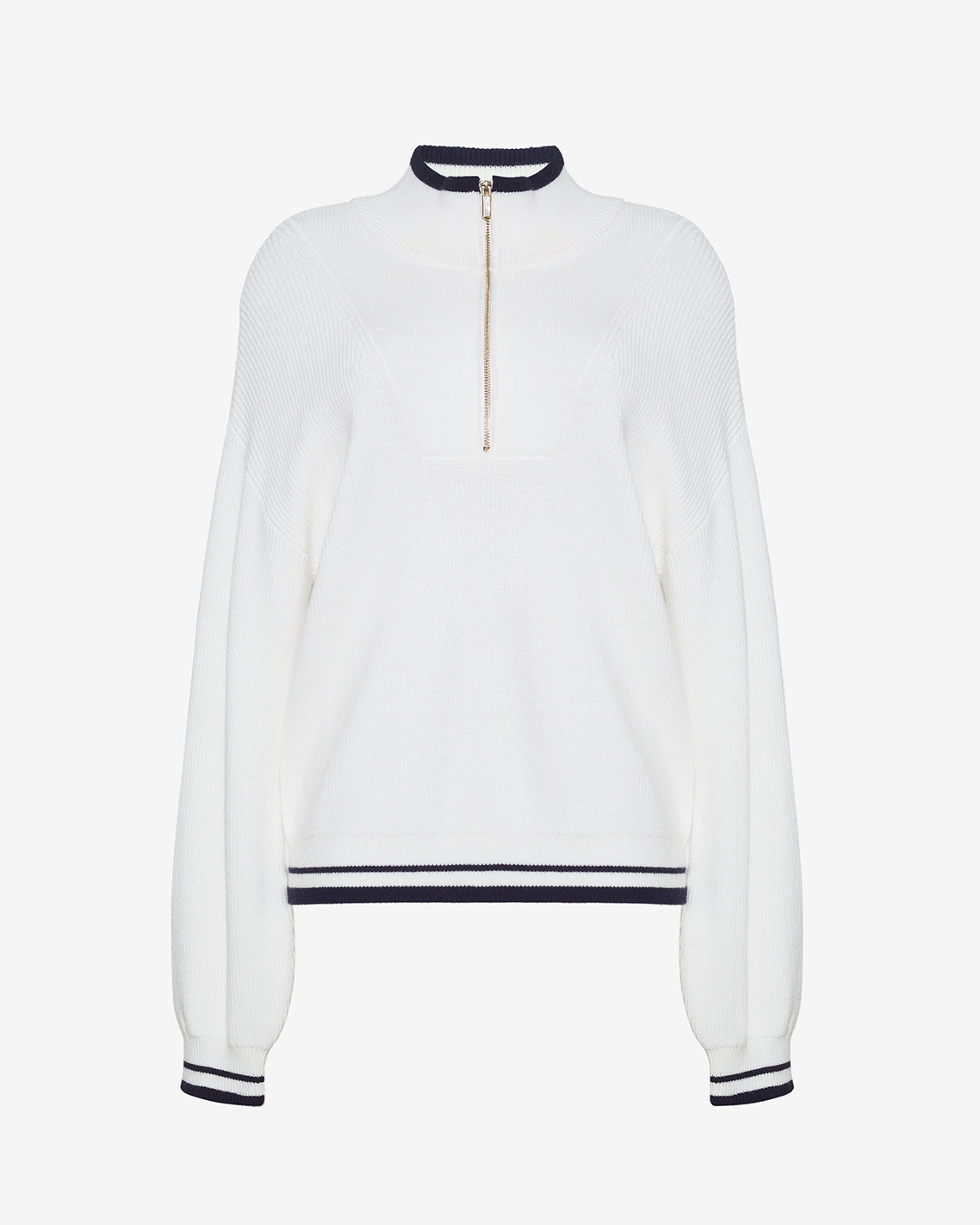 Draper James Magnolia White Quarterzip Sweater