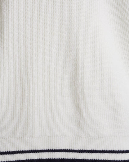Draper James Magnolia White Quarterzip Sweater