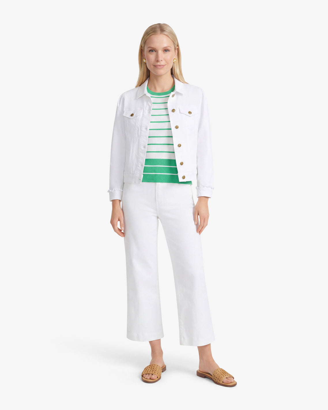 Draper James Magnolia White White Denim Jacket