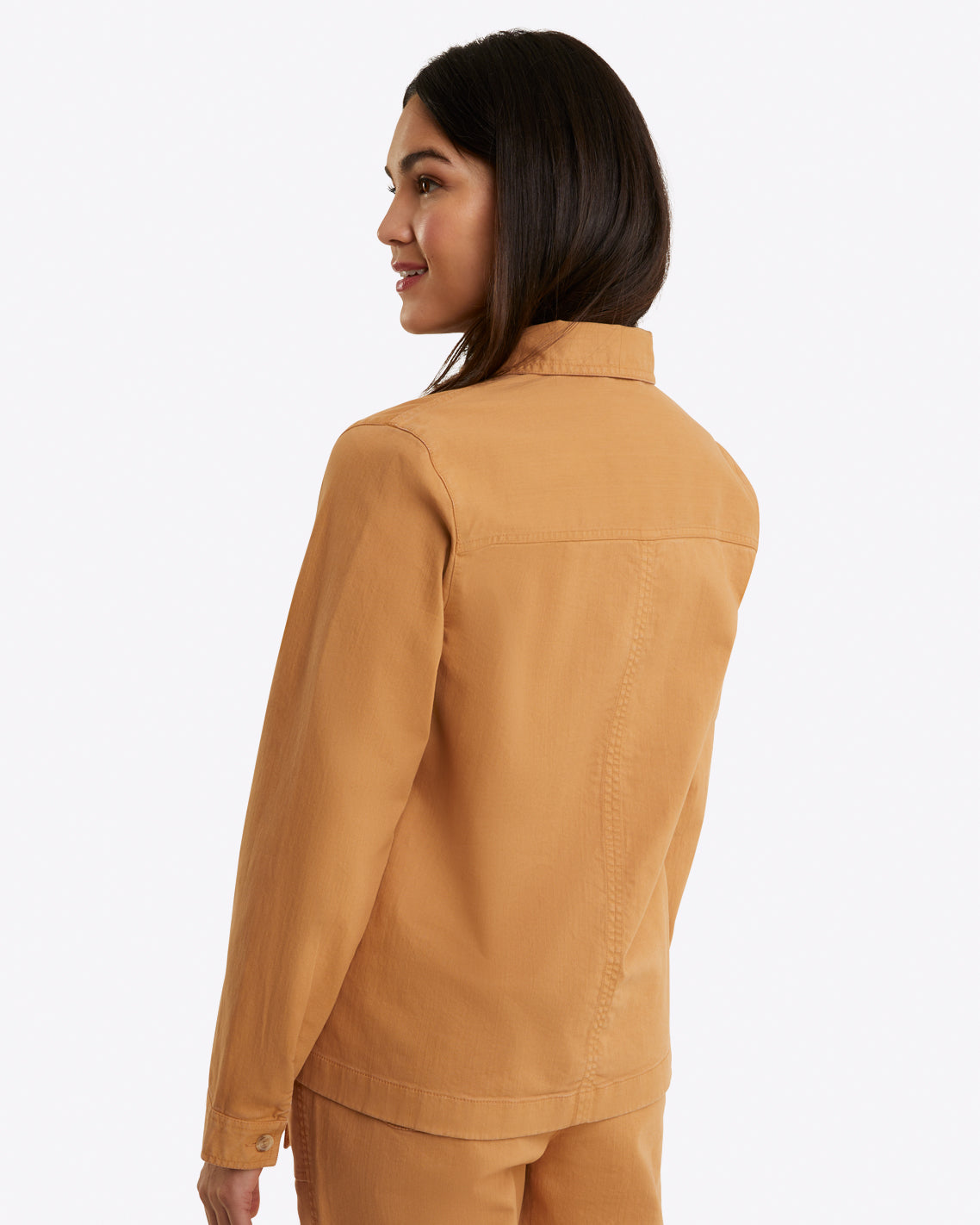 Draper James Camel Utility Jacket in Cotton Twill