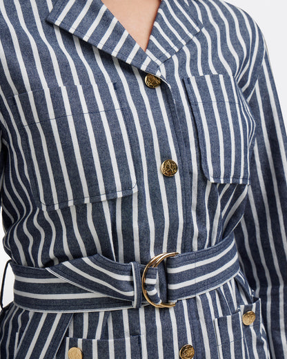 Draper James Railroad Stripe Utility Jacket | Women's Casual Jackets by Draper James