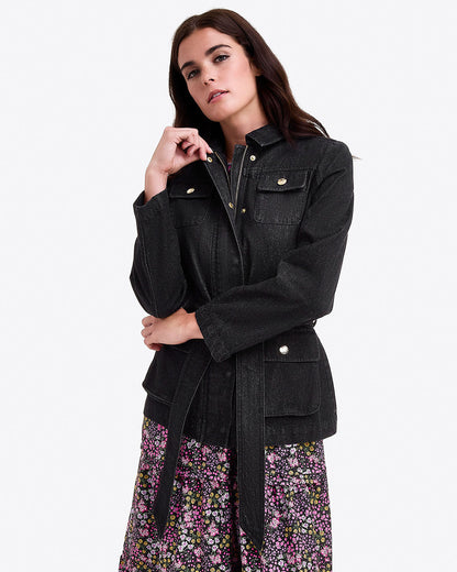 Draper James Belle Meade Black Denim Field Jacket
