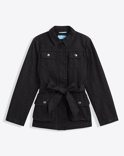 Draper James Belle Meade Black Denim Field Jacket