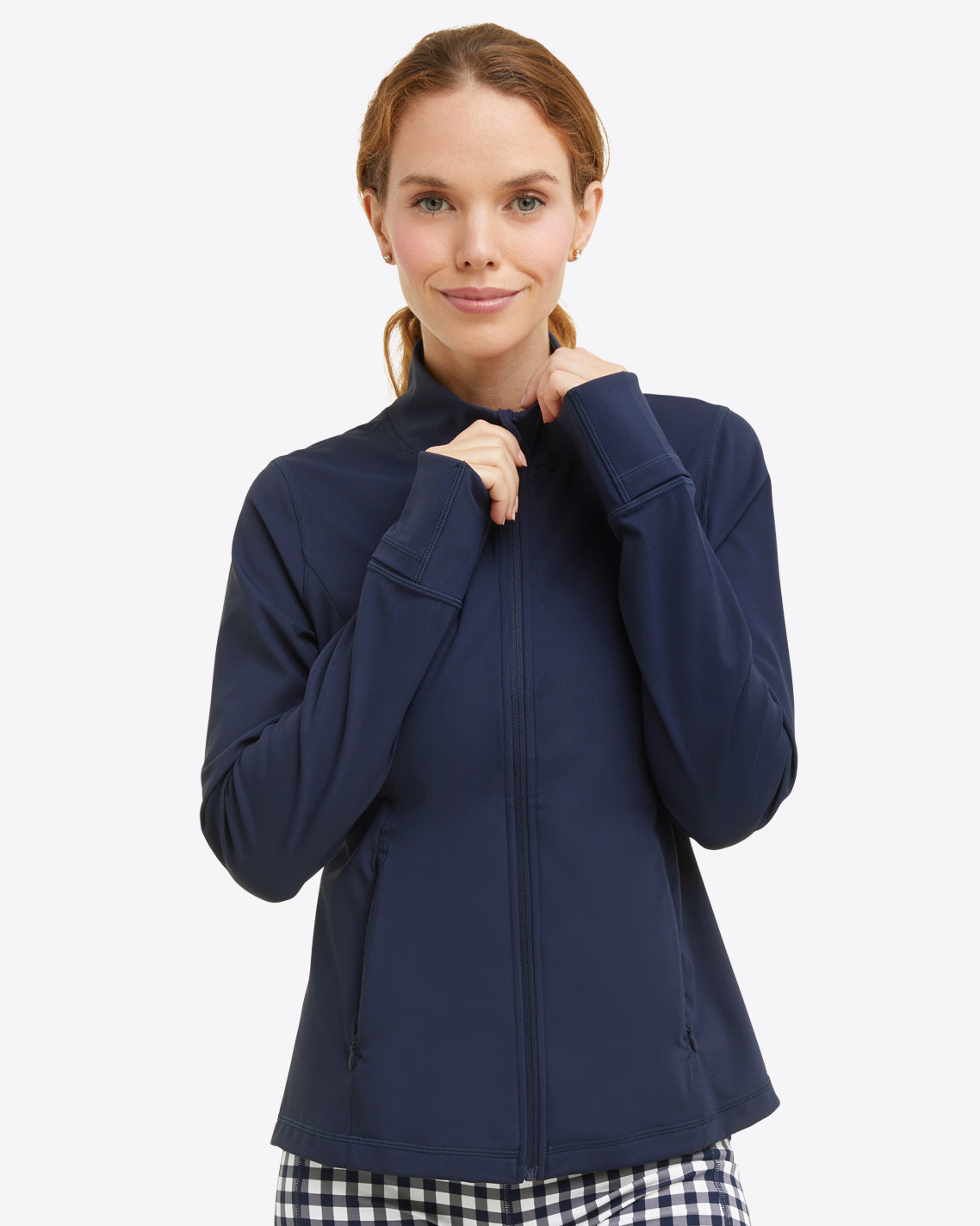 Draper James Nassau Navy Warm Up Jacket in Navy