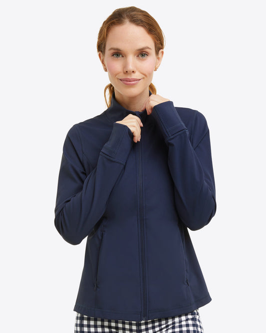 Draper James Nassau Navy Warm Up Jacket in Navy