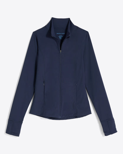 Draper James Nassau Navy Warm Up Jacket in Navy
