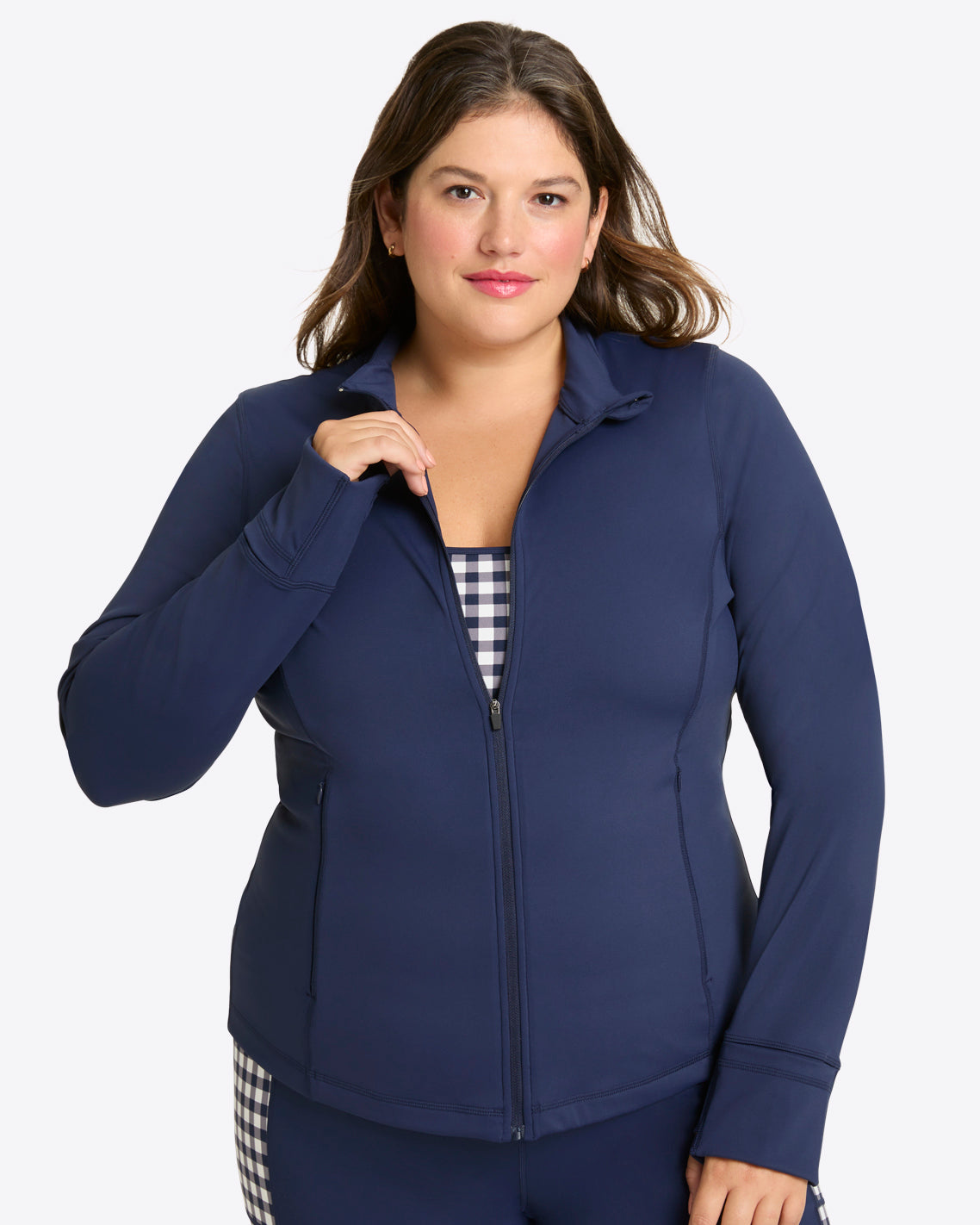 Draper James Nassau Navy Warm Up Jacket in Navy