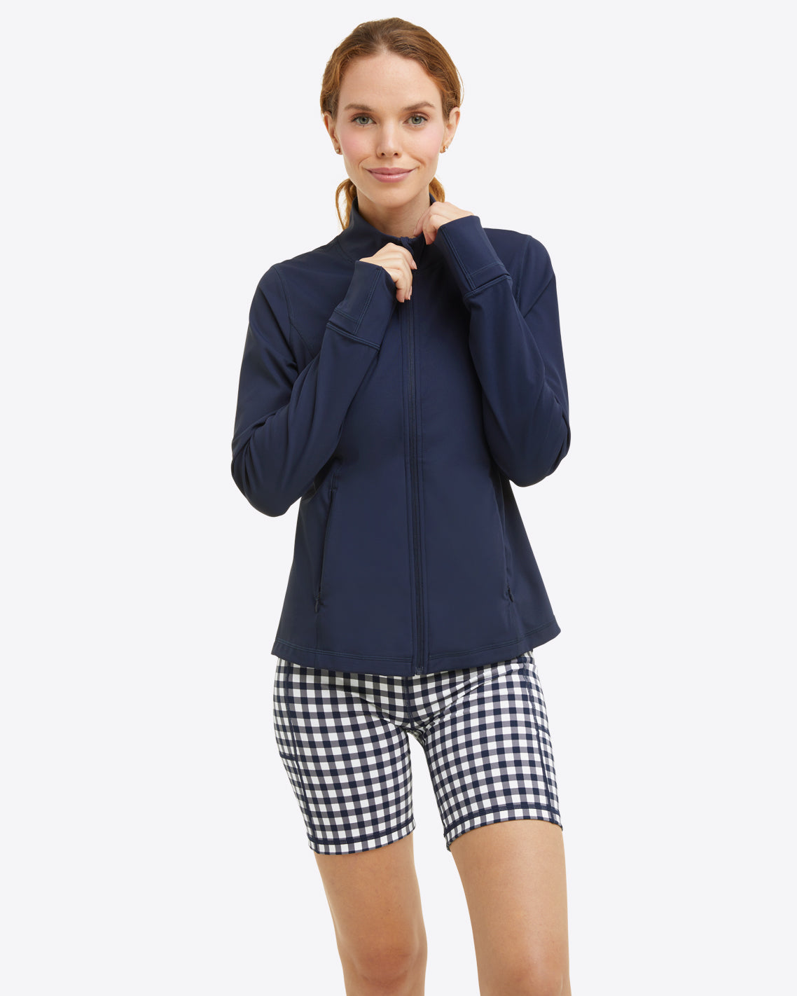 Draper James Nassau Navy Warm Up Jacket in Navy