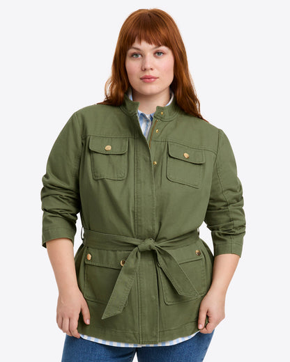 Draper James Field Green Field Jacket in Green Twill