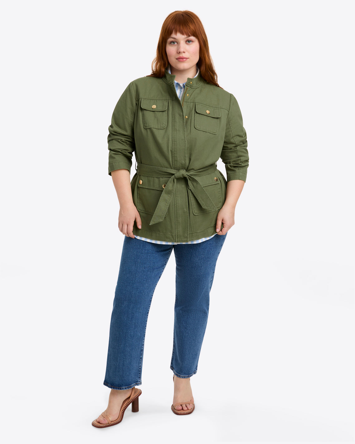 Draper James Field Green Field Jacket in Green Twill