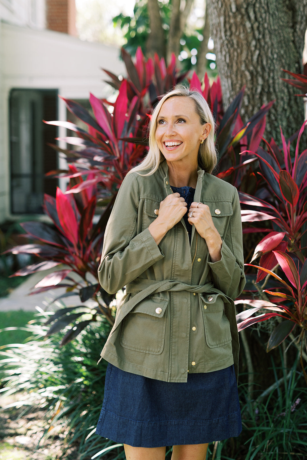 Draper James Field Green Field Jacket in Green Twill