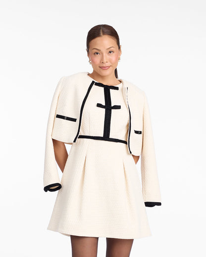 Draper James Magnolia White Tweed Jacket in Vanilla