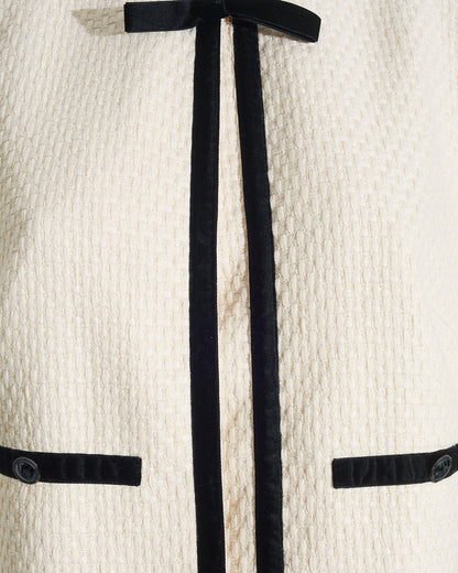 Draper James Magnolia White Tweed Jacket in Vanilla