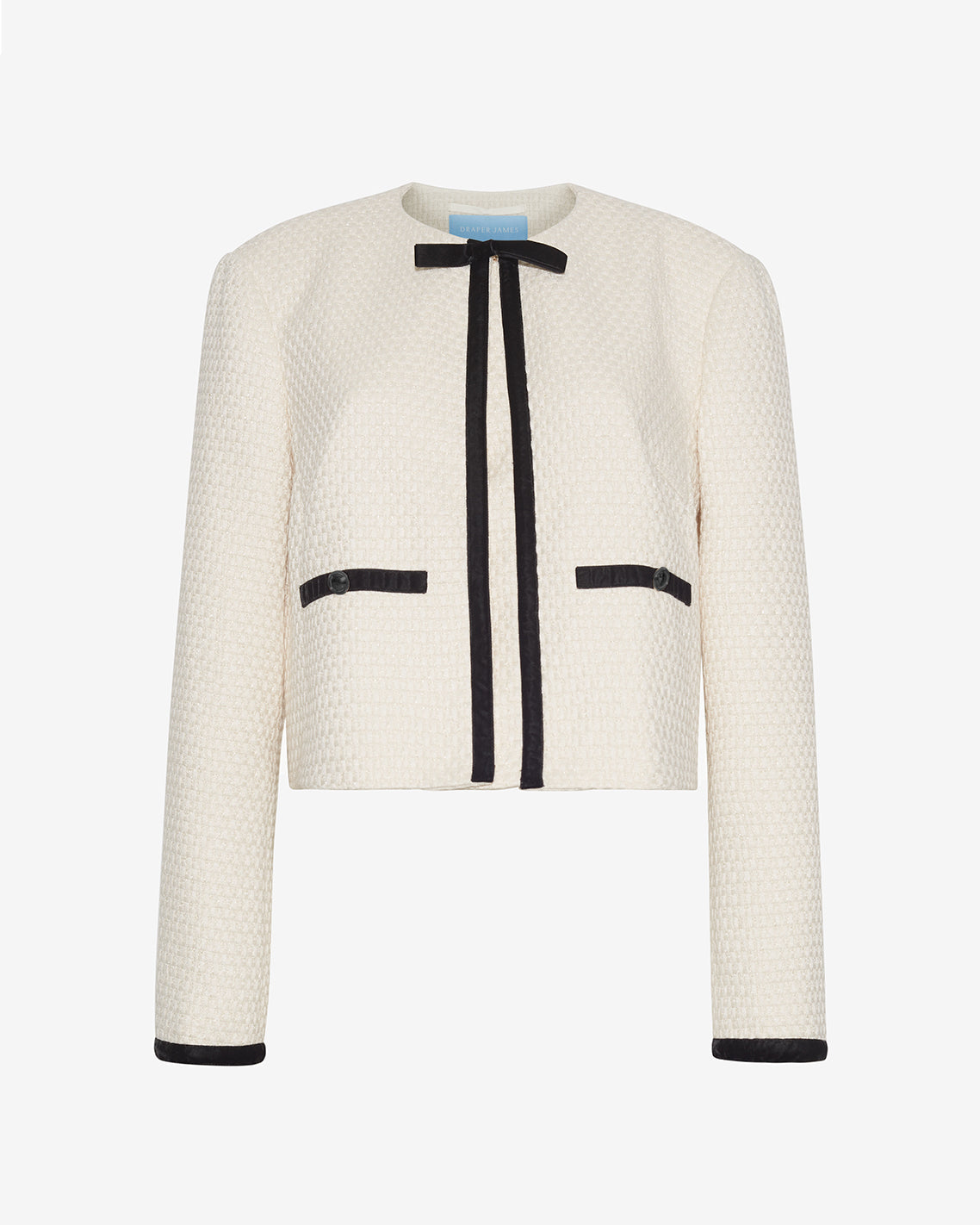 Draper James Magnolia White Tweed Jacket in Vanilla