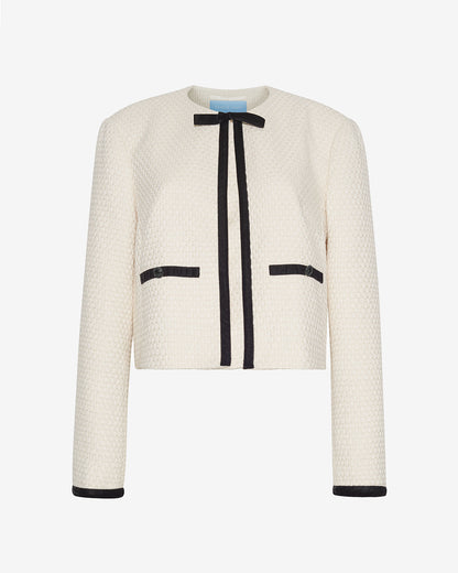 Draper James Magnolia White Tweed Jacket in Vanilla