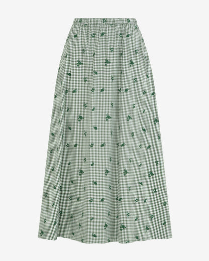 Draper James Green Multi Midi Skirt in Green Gingham
