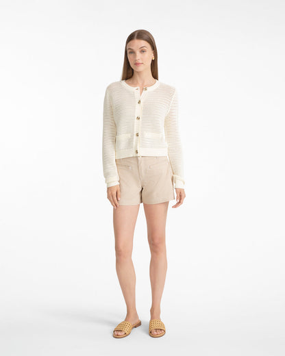 Draper James Tan / White Welt Pocket Short in Denim | Shorts by Draper James