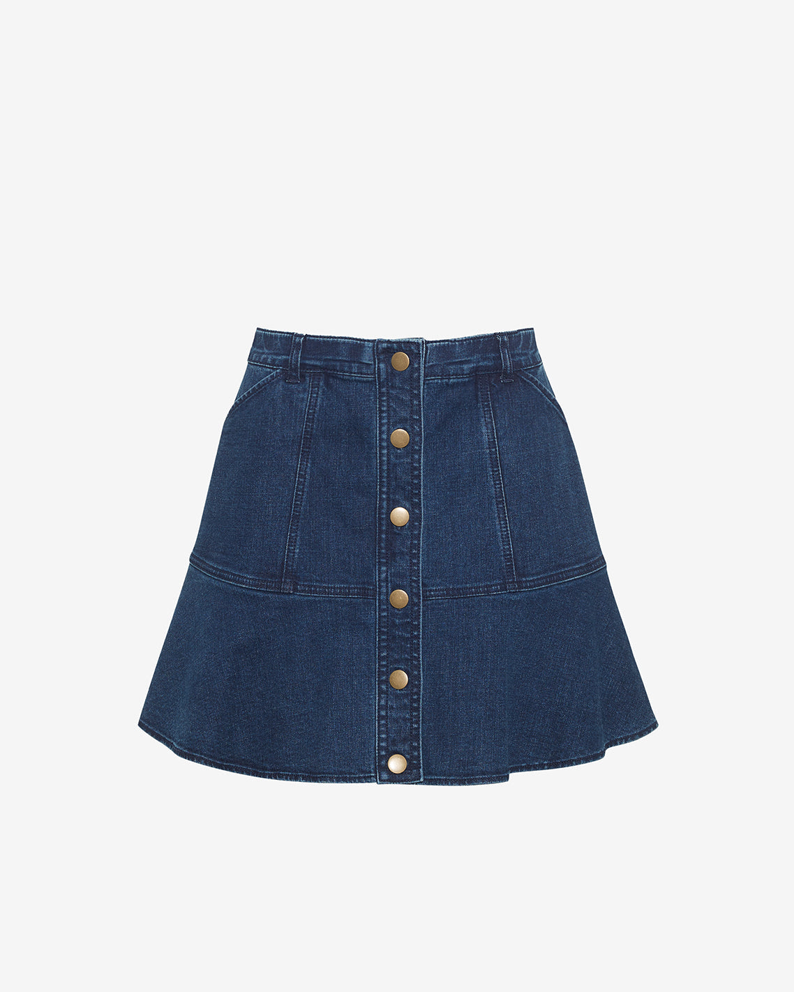 Draper James Dark Wash Button Front Denim Skirt