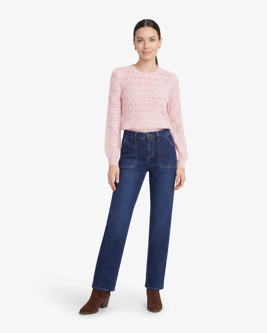 Draper James Dark Wash Wide Leg Denim in Dark Wash