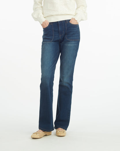 Draper James Dark Wash Patch Pocket Denim Baby Boot