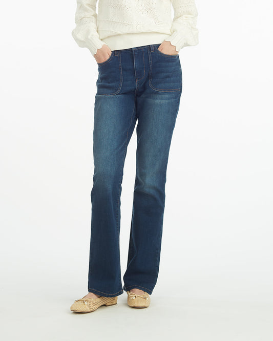 Draper James Dark Wash Patch Pocket Denim Baby Boot