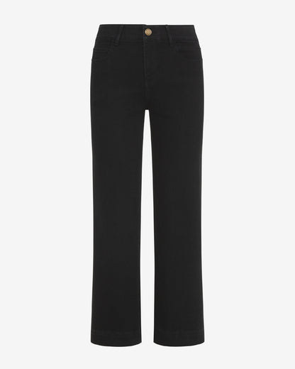 Draper James Belle Meade Black 5-Pocket Wide Leg Crop in Black Denim