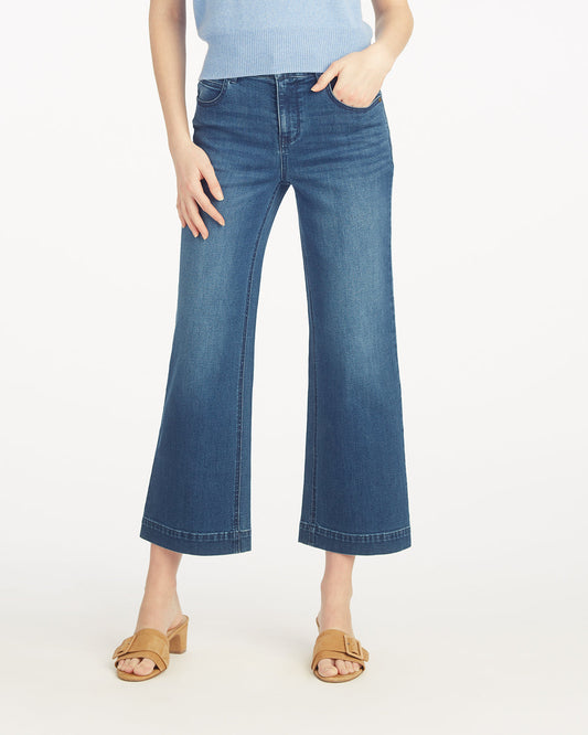 Draper James Dark Wash 5-Pocket Wide Leg Crop