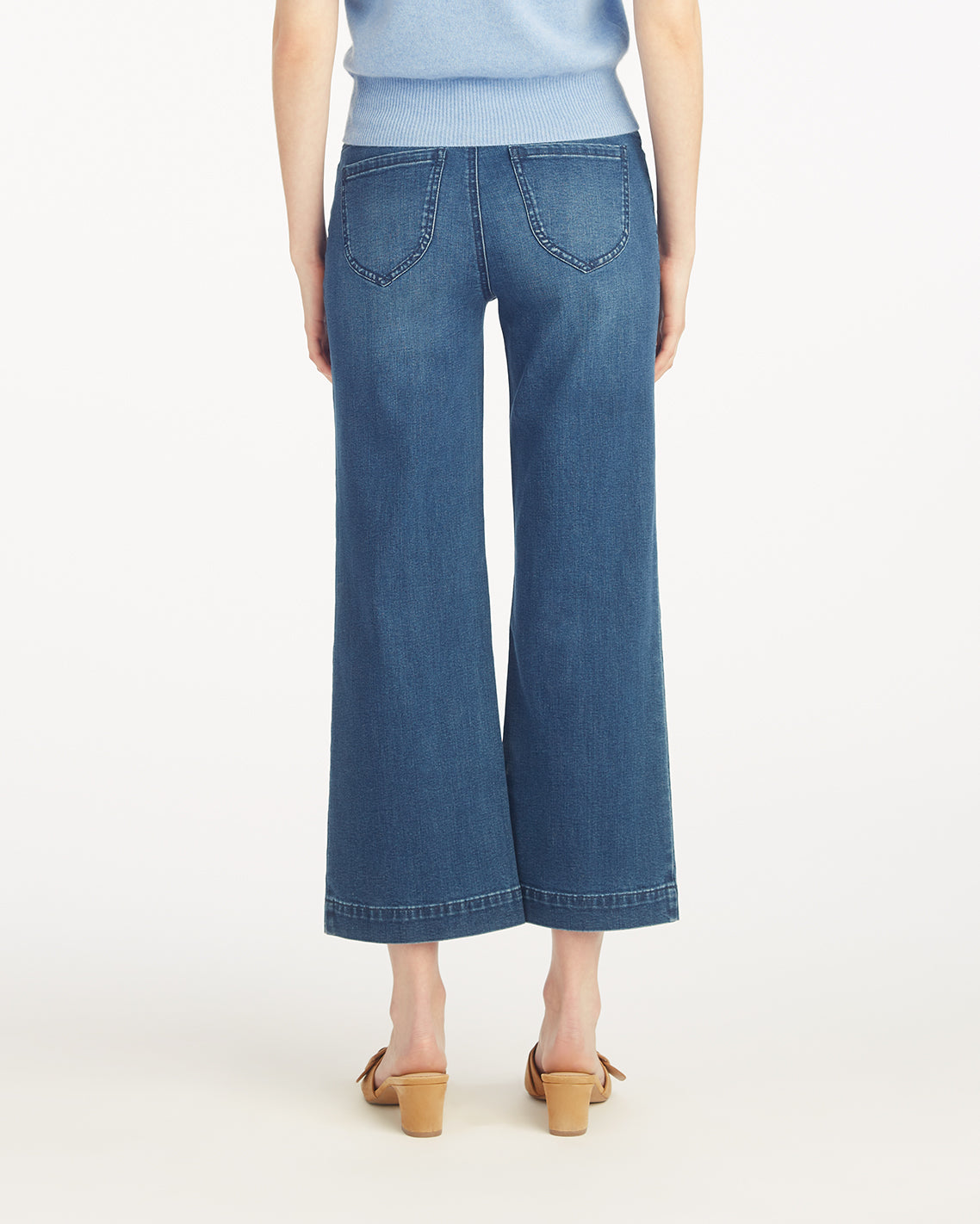 Draper James Dark Wash 5-Pocket Wide Leg Crop