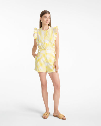 Draper James Yellow Grid Print Short