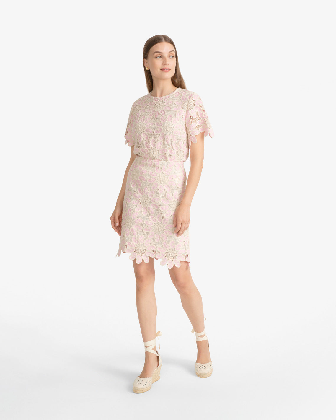 Draper James Pink Multi Fauxchet Skirt