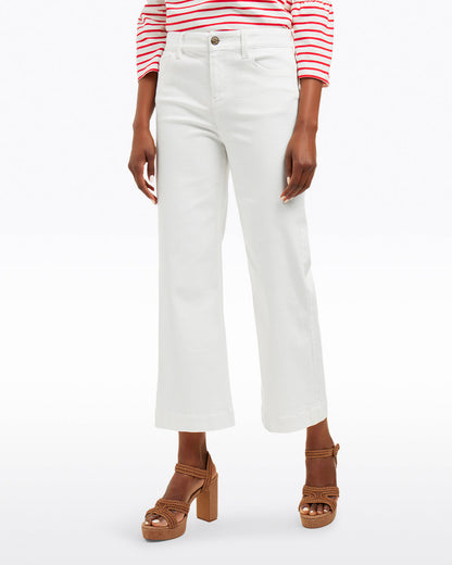 Draper James Magnolia White Wide Leg Jeans in White Denim