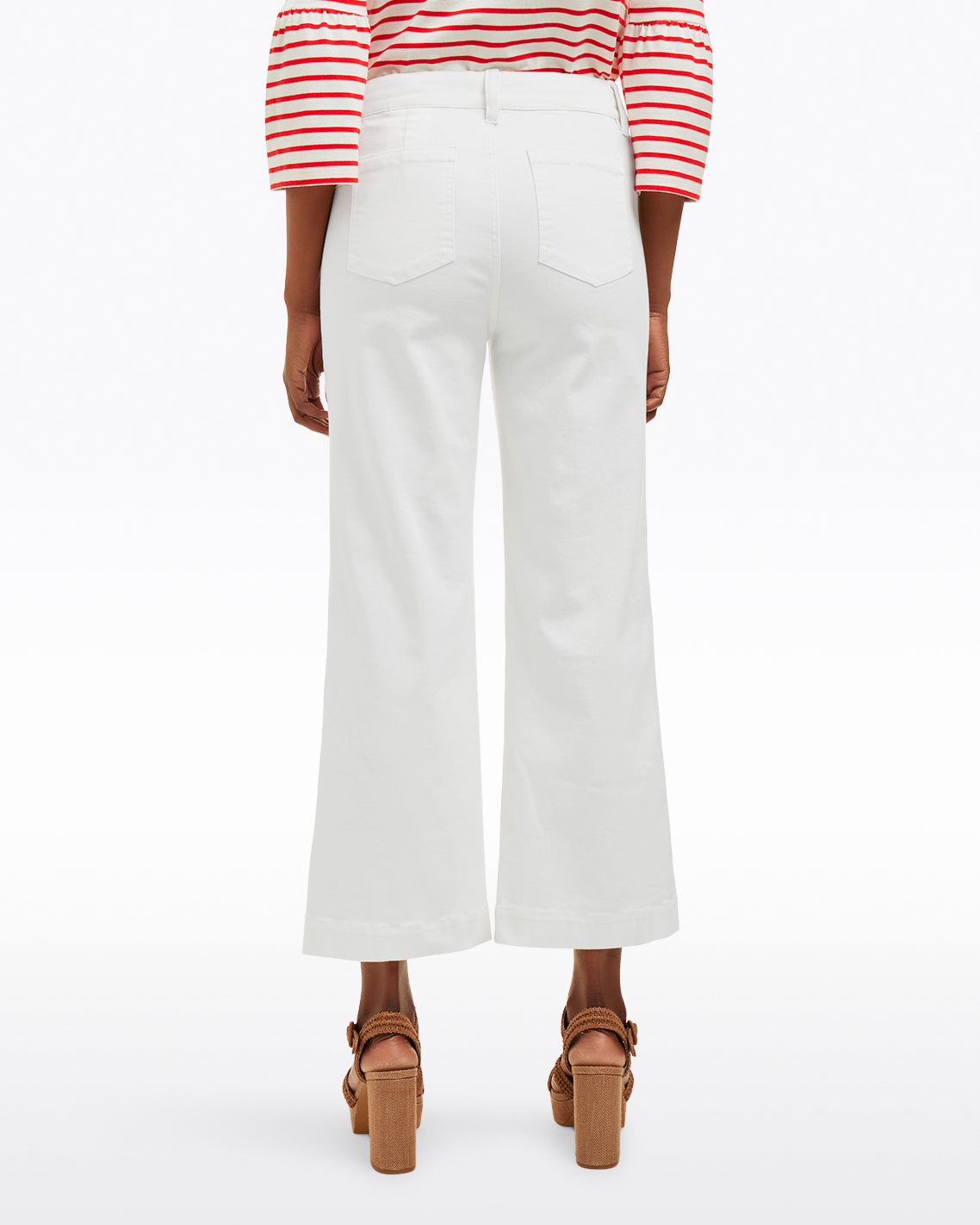 Draper James Magnolia White Wide Leg Jeans in White Denim