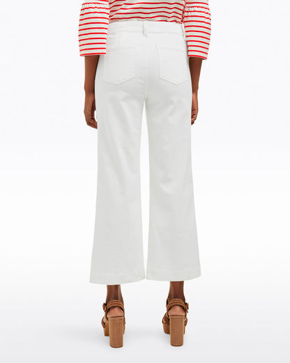 Draper James Magnolia White Wide Leg Jeans in White Denim