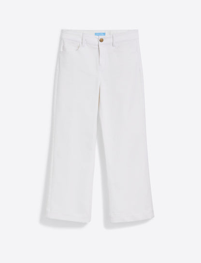 Draper James Magnolia White Wide Leg Jeans in White Denim