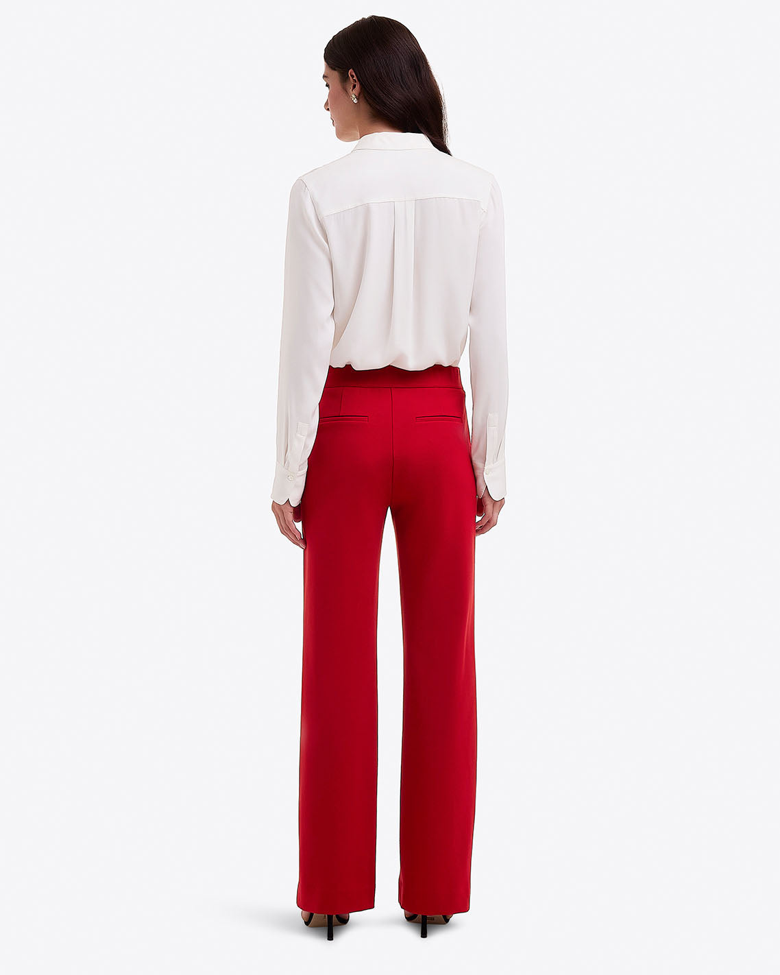 Draper James Red Flare Pants in Ponte – Navy