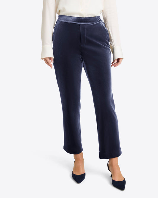 Draper James Nassau Navy Pull on Pants in Velvet