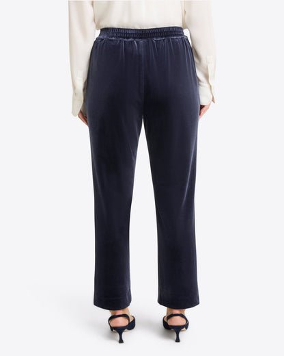 Draper James Nassau Navy Pull on Pants in Velvet