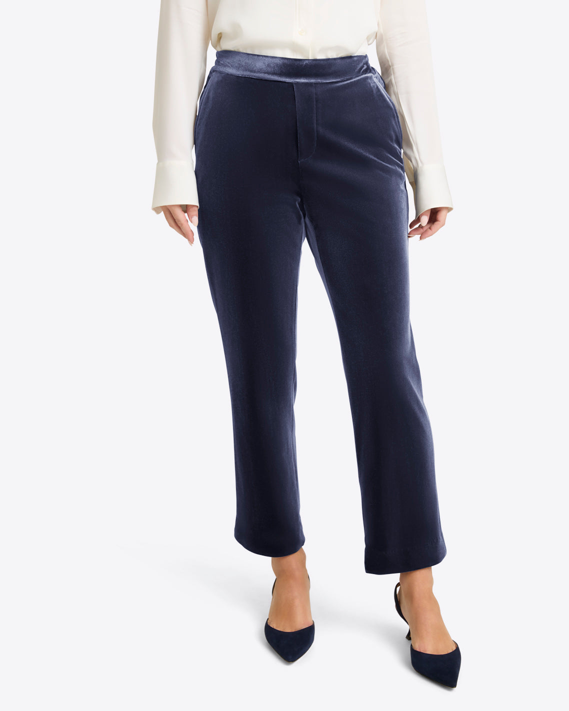 Draper James Nassau Navy Pull on Pants in Velvet