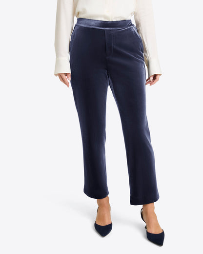 Draper James Nassau Navy Pull on Pants in Velvet