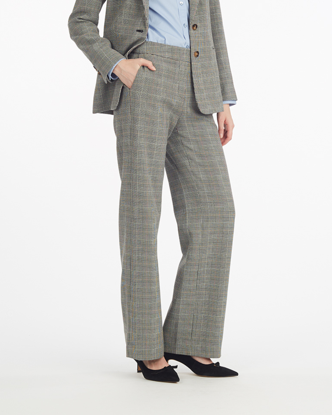 Draper James Glen Plaid Wide Leg Glen Check Pant